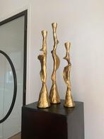 Set Van Drie Kandelaar Ozy Aluminium Goud, Overige materialen, Overige kleuren, 50 tot 75 cm, Veens Living