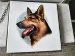 Vintage Tegel met Duitse Herder, Ophalen of Verzenden, Gelezen, Honden, Onbekend