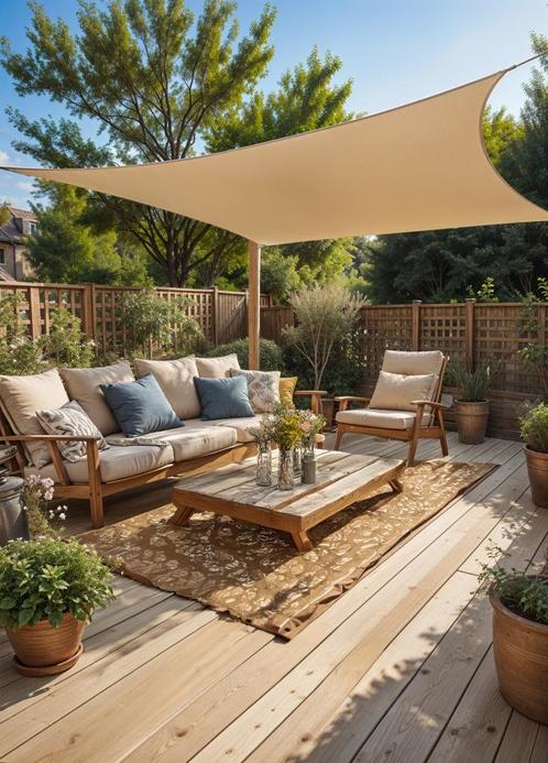schaduwdoek, Tuin en Terras, Schaduwdoeken, Nieuw, Verzenden