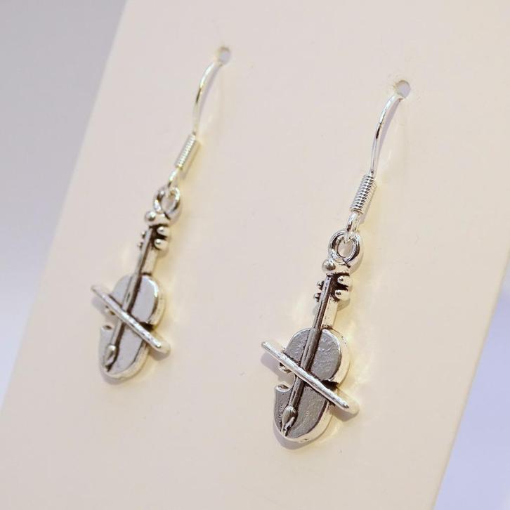 Viool oorbellen, Sieraden, Tassen en Uiterlijk, Oorbellen, Nieuw, Hangers, Overige materialen, Verzenden