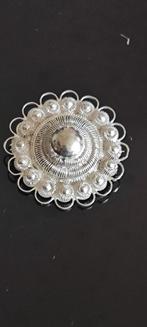 Vintage zilveren Zeeuwse knoop, uniseks broche, dm 3,5 cm, Sieraden, Tassen en Uiterlijk, Broches, Minder dan 4 cm, Ophalen of Verzenden
