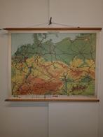 Oude schoolkaarten 3 stuks, Antiek en Kunst, Ophalen, Aardrijkskunde