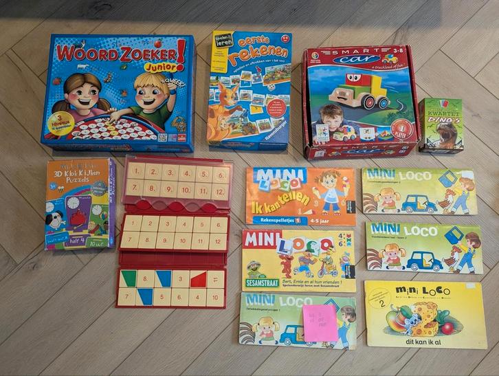 Spel dino, rekenen, klokkijken, woordzoeker, smartgame, Hobby en Vrije tijd, Gezelschapsspellen | Bordspellen, Zo goed als nieuw