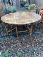 Gezellige ronde klapoor-tafel., Antiek en Kunst, Antiek | Meubels | Tafels, Ophalen of Verzenden