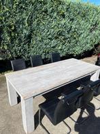 Wagonhouten Eettafel - 220cm Lang, Ophalen, Gebruikt, 200 cm of meer, 50 tot 100 cm