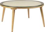 Housecraft Living Haru Salontafel Rond Glas/ Hout 70x70 cm, 50 tot 100 cm, Eikenhout, Online, Rond