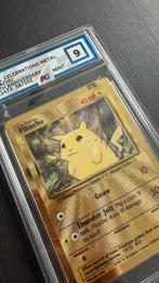 Pikachu Celebrations Metal Card 25th anniversary | PSA9, Ophalen of Verzenden, Zo goed als nieuw
