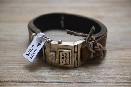 Buddha to Buddha Lederen armband met Zilveren sluiting 20CM, Sieraden, Tassen en Uiterlijk, Armbanden, Nieuw, Zilver, Zwart, Ophalen of Verzenden