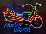 Neon sign motorworld, Ophalen, Glas, Vintage multicolor, 75 cm of meer