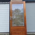 Hardhouten buitendeur  Met dubbelglas in perfecte staat, Doe-het-zelf en Verbouw, Deuren en Horren, Ophalen, Gebruikt, 200 tot 215 cm