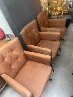 6 fauteuils cognac, Huis en Inrichting, Stoelen, Ophalen, Bruin, Zo goed als nieuw, Stof