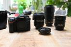 Nikon D7200 met 3 lenzen + Sigma TC-1401 / zeer complete set, Spiegelreflex, Ophalen of Verzenden, Zo goed als nieuw, Nikon