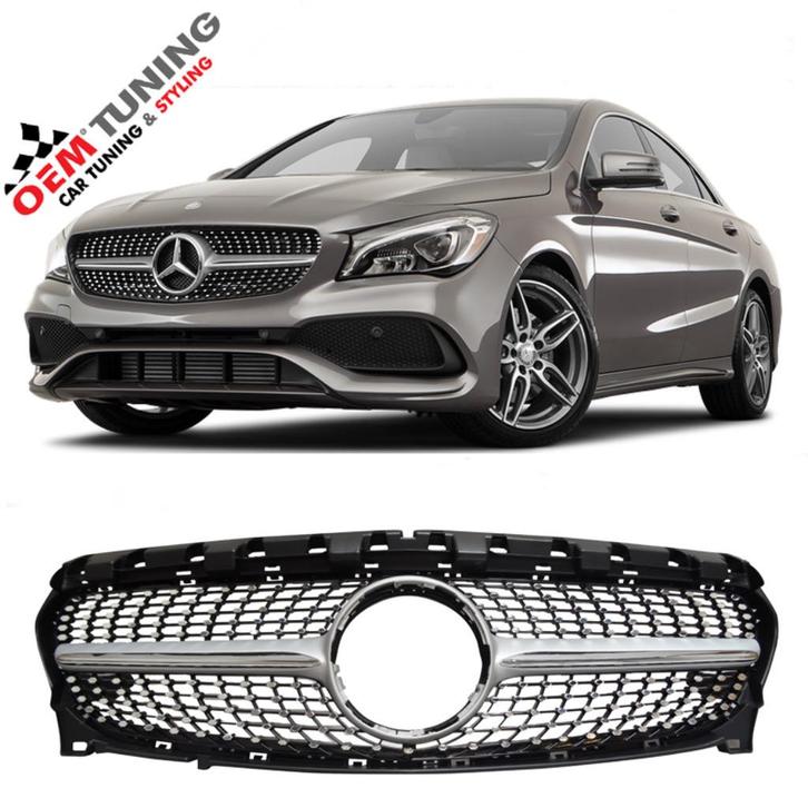 MERCEDES-BENZ C117 X117 CLA | Silver Diamond Grille | 04/201, Auto diversen, Tuning en Styling, Ophalen of Verzenden
