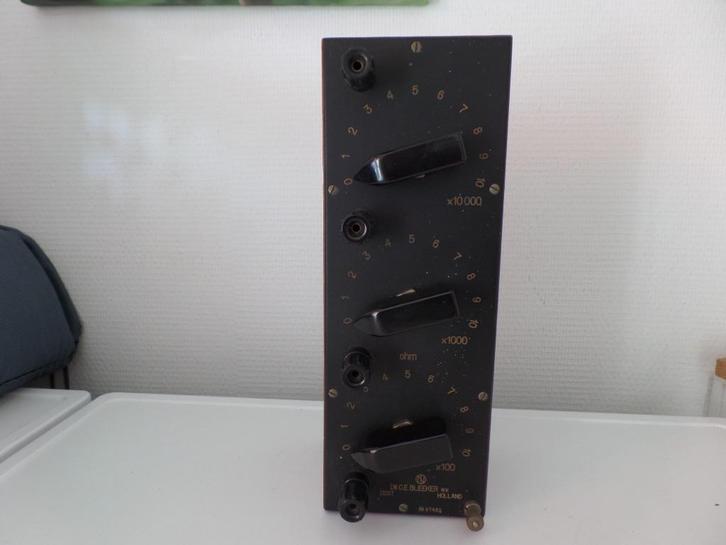 Weerstandsdecade, Dr-C.E. BLEEKER, X 0,1k,1k,10k-(#8647), Antiek en Kunst, Antiek | Gereedschap en Instrumenten, Ophalen of Verzenden