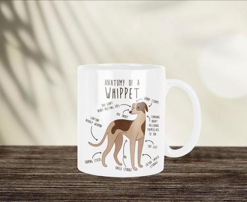 Whippet Anatomie mok, Huis en Inrichting, Keuken | Servies, Nieuw, Kop(pen) en/of Schotel(s), Overige stijlen, Ophalen of Verzenden