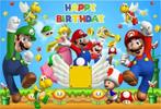 Super Mario achtergrond doek 150x90cm, Nieuw, Versiering, Ophalen of Verzenden, Verjaardag
