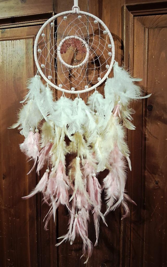 roze kraaltjes life tree dreamcatcher / dromenvanger, Huis en Inrichting, Woonaccessoires | Overige, Nieuw, Ophalen of Verzenden