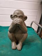 beeld aap zwijgen aardewerk, Verzamelen, Beelden en Beeldjes, Ophalen of Verzenden