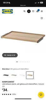 IKEA uittrekbare plank 100x58 cm eiken 2 stuks, Ophalen, 50 tot 100 cm, Zo goed als nieuw, Minder dan 100 cm