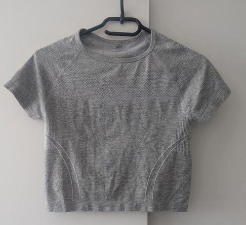 Grijze Strakke Crop Sport Top | Maat 34-36 | Nieuw | Stretch, Kleding | Dames, Sportkleding, Ophalen of Verzenden