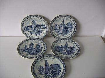 5 x Pronkjewailen van Groningen. Goedewaagen plateel borden. beschikbaar voor biedingen