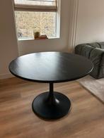 Zwarte ronde tafel, Huis en Inrichting, Tafels | Eettafels, 100 tot 150 cm, Rond, Ophalen of Verzenden, Zo goed als nieuw