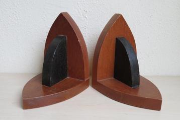 Set houten boekensteunen, vooroorlogs, Art Nouveau beschikbaar voor biedingen
