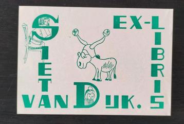 Exlibris Siet van Dijk (Constant van Dijk, 1946) (ezel, nar)