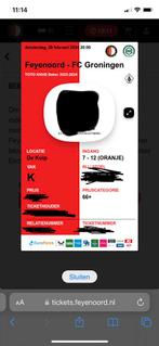 Feyenoord - FC Groningen KNVB Beker halve finale vak K, Tickets en Kaartjes, April, Eén persoon