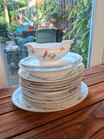 Vintage Servies met Vogelmotief, pauwmotief., Huis en Inrichting, Ophalen, Gebruikt, Bord(en), Overige stijlen
