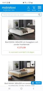 Oxana Bed frame 140x200 alpine white, Ophalen, Wit, Tweepersoons, 140 cm