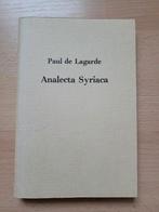 Boek Analecta Syriaca Paul de Lagarde Syrisch Aramees Latijn, Gelezen, Paul de Lagarde, Syrisch, Ophalen of Verzenden
