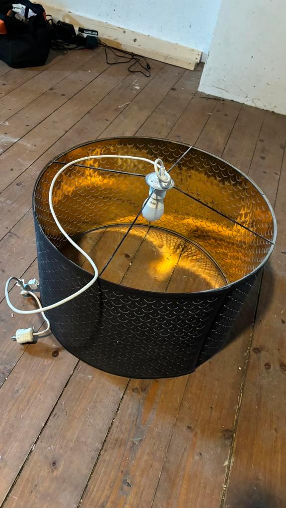 Design grote lampen 4 stuks, Huis en Inrichting, Lampen | Lampenkappen, Gebruikt, 25 tot 50 cm, Rond, Bruin, Zwart, Overige kleuren