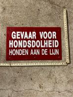 Kunststof bord  (1990) Hondsdolheid Honden Aan De Lijn, Ophalen of Verzenden