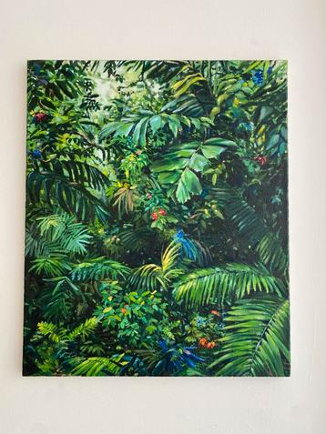 Olieverf op doek jungle, 60x50 cm beschikbaar voor biedingen