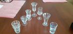 8 Borrelglaasjes wv 2 met goud randje, Verzamelen, Glas en Borrelglaasjes, Ophalen of Verzenden, Zo goed als nieuw, Borrel- of Shotglas