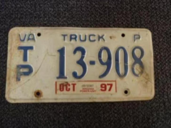 Kentekenplaat licenseplate Virginia Truck USA, Verzamelen, Automerken, Motoren en Formule 1, Gebruikt, Auto's, Verzenden