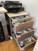 Ladenkast met 3 laden en een pennenla, Huis en Inrichting, Kasten | Ladekasten, Ophalen, Gebruikt, Metaal
