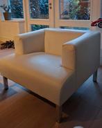 Mooie wit leren sofa stoelen, Ophalen, Eenpersoons, Zo goed als nieuw, Minder dan 150 cm