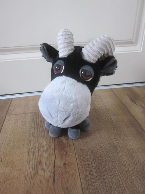Big Headz TCC Global zwart-grijs pluche geitenbok witte hoor, Kinderen en Baby's, Speelgoed | Knuffels en Pluche, Nieuw, Paard