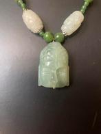 Jade Boeddha hanger beschermt geluk amulet magie power, Nieuw, Ophalen of Verzenden, Steen of Mineraal, Verstelbaar
