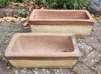 2 italiaanse zware bloem planten bakken creme glazuur, Ophalen, Steen, Minder dan 60 cm, Tuin