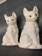 2 porcelijnen beeltjes van 2 katten 25 cm hoog, Ophalen of Verzenden, Zo goed als nieuw