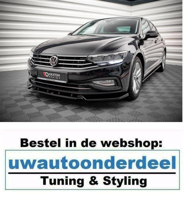 Maxton Spoiler Lip Splitter Voor Volkswagen Passat B8 Faceli, Auto diversen, Tuning en Styling, Verzenden