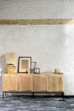 Dressoir Etnicraft Oak stairs sideboard 4 deurs  SALE op=op, Huis en Inrichting, Kasten | Dressoirs, Ophalen, Nieuw, 25 tot 50 cm