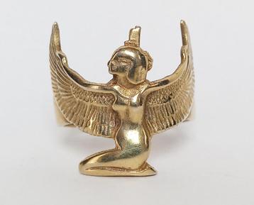 Ring Isis Egyptian Revival goud op zilver mt 20 Godin jr 60 beschikbaar voor biedingen