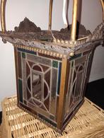 Oude glas in lood lamp, Antiek en Kunst, Ophalen