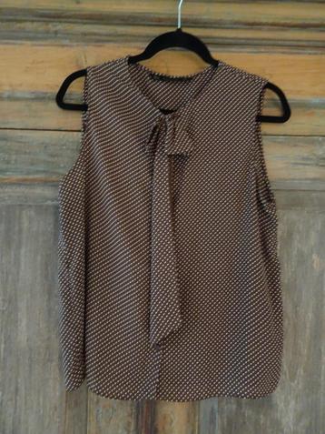 ZARA blouse top bruin met stipjes polkadots M beschikbaar voor biedingen