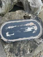 Zwart ovaal onderbord stolp cloch plateau heilig beeld, Ophalen of Verzenden