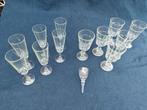 6x champagne glas "France", 6x groot, 1x kristal glas, Ophalen, Zo goed als nieuw, Overige typen